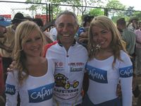 David enjoys the podium